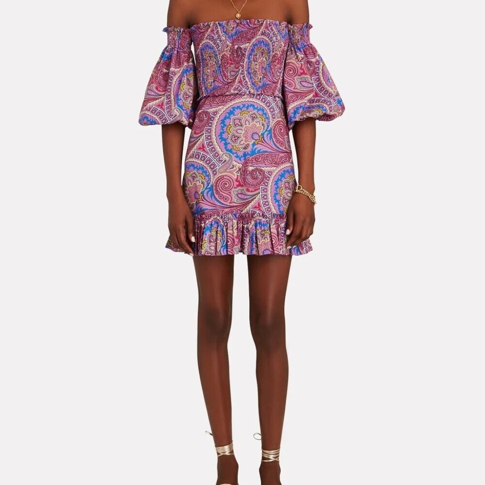 Worn Once Alexis Alona Smocked Off the Shoulder Dress